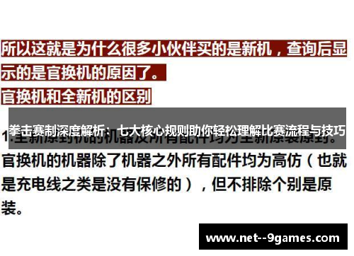 拳击赛制深度解析：七大核心规则助你轻松理解比赛流程与技巧